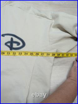 Walt Disney World Logo Zip-Up Hoodie Authentic Original Adult L Tan Likenew