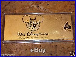 Walt Disney World Magic Kingdom 24 Kt GOLD E Ticket LE #1000 RARE with package