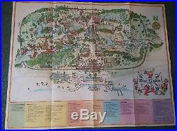 Walt Disney World-Magic Kingdom Park Guide Map PLUS-EXTRAS! Rare! Original 1974