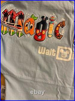 Walt Disney World Magic Kingdom Spirit Jersey Shirt Blue Adult Size L NEW