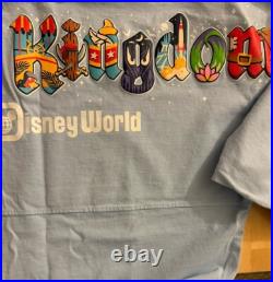 Walt Disney World Magic Kingdom Spirit Jersey Shirt Blue Adult Size L NEW