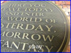Walt Disney World Magic Kingdom entranceway plaque Brass