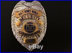 Walt Disney World Mickey Globe Security Police Officer Cast Uniform Badge Pin