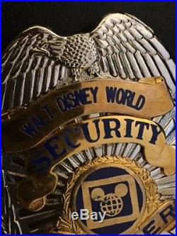 Walt Disney World Mickey Globe Security Police Officer Cast Uniform Badge Pin
