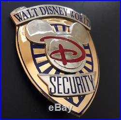 Walt Disney World Mickey Globe Security Police Officer Cast Uniform Badge Pin LG