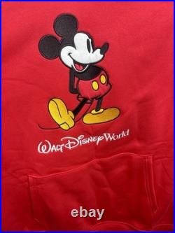 Walt Disney World Mickey Hoodie Red Embroidered NWT XXL
