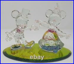 Walt Disney World Mickey Minnie Iridescent blown Glass Very Rare Wedding