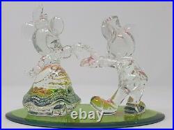 Walt Disney World Mickey Minnie Iridescent blown Glass Very Rare Wedding