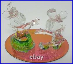 Walt Disney World Mickey Minnie Iridescent blown Glass Very Rare Wedding