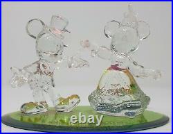 Walt Disney World Mickey Minnie Iridescent blown Glass Very Rare Wedding