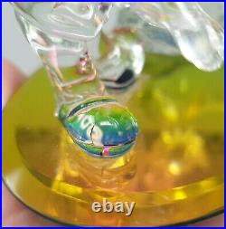 Walt Disney World Mickey Minnie Iridescent blown Glass Very Rare Wedding