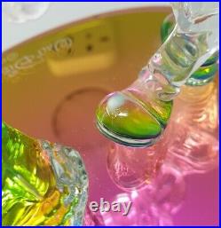 Walt Disney World Mickey Minnie Iridescent blown Glass Very Rare Wedding
