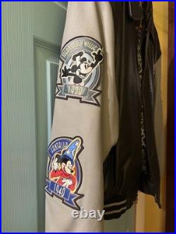 Walt Disney World Mickey Mouse 75 Years With Mickey Leather Jacket Black/Gray