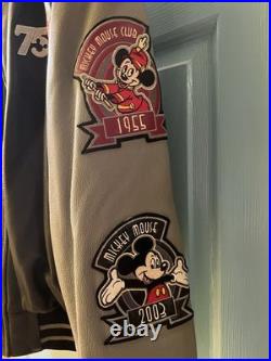 Walt Disney World Mickey Mouse 75 Years With Mickey Leather Jacket Black/Gray