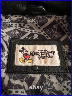 Walt Disney World Mickey Mouse 75 Years With Mickey Leather Jacket Black/Gray