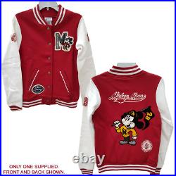 Walt Disney World Mickey Mouse Baseball Jacket Red White Sport Small Parks