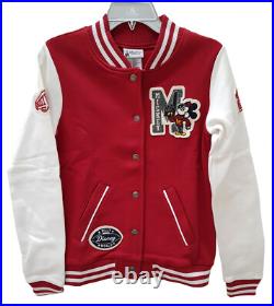 Walt Disney World Mickey Mouse Baseball Jacket Red White Sport Small Parks
