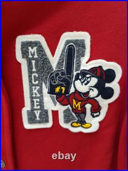 Walt Disney World Mickey Mouse Baseball Jacket Red White Sport Small Parks