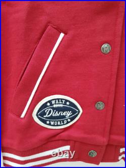 Walt Disney World Mickey Mouse Baseball Jacket Red White Sport Small Parks
