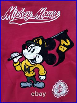 Walt Disney World Mickey Mouse Baseball Jacket Red White Sport Small Parks