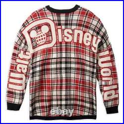Walt Disney World Mickey Mouse Holiday Plaid Spirit Jersey Sweater, Adult Medium