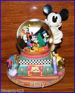 Walt Disney World Mickey Mouse Snowglobe Scrolling Pictures Music Box NEW