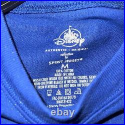 Walt Disney World Mickey Sorcerer Make-a-Wish Blue Glitter Spirit Jersey Medium