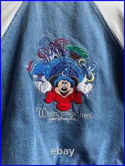Walt Disney World Mickey Vintage 90's Denim Varsity Bomber Size S Walt Disney World Mickey Vintage 90's Denim Varsity Bomber Size S