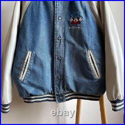Walt Disney World Mickey Vintage 90's Denim Varsity Bomber Size S Walt Disney World Mickey Vintage 90's Denim Varsity Bomber Size S