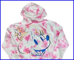 Walt Disney World Minnie Mouse Tie Dye Pullover Hoodie for Adults-Pink Large Walt Disney World Minnie Mouse Tie Dye Pullover Hoodie for Adults-Pink Large