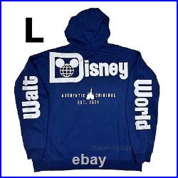 Walt Disney World Navy Blue Zip Hoodie Adult LARGE