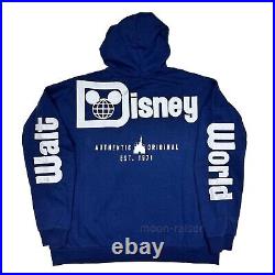 Walt Disney World Navy Blue Zip Hoodie Adult LARGE