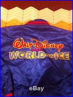Walt Disney World On Ice Satin Jacket 1982 Xl- Blue