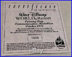 Walt Disney World Opening Day 1971 Commemorative Medallion