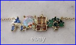 Walt Disney World Park Icons Necklace Crystal and Gold Chain