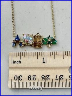 Walt Disney World Park Icons Necklace Crystal and Gold Chain