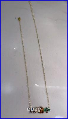 Walt Disney World Park Icons Necklace Crystal and Gold Chain