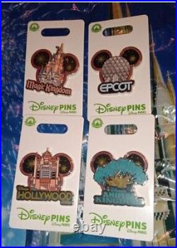 Walt Disney World Park Pin Set Epcot, Magic, Animal & Hollywood & Extra Pin