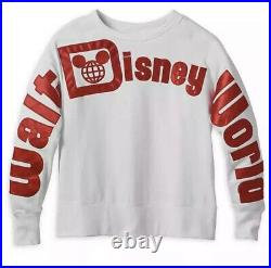 Walt Disney World Park Pullover Top Sweatshirt XL Red White New