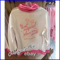 Walt Disney World Parks 1/4 Snap Pink Pullover Sweatshirt for Women Size L New