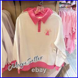 Walt Disney World Parks 1/4 Snap Pink Pullover Sweatshirt for Women Size L New