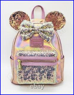 Walt Disney World Parks EARidescent Iridescent Loungefly 50th Mini Backpack NWT