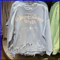 Walt Disney World Parks Logo Authentic Castle Blue Pullover Size XL New