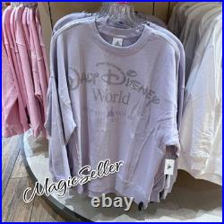 Walt Disney World Parks Logo Authentic Castle Pastel Purple Pullover Size M New