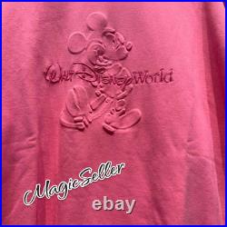 Walt Disney World Parks Mickey Mouse Pink Pullover Sweater Sweatshirt Adult S