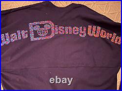 Walt Disney World Parks Purple Castle Sparkle Spirit Jersey Med, NWT