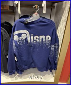 Walt Disney World Parks Sorcerer Mickey Blue Crew Neck Fleece Adult Size L New