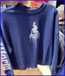 Walt Disney World Parks Sorcerer Mickey Blue Crew Neck Fleece Adult Size L New