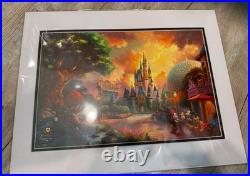 Walt Disney World Parks Thomas Kinkade Four Parks One World Print 14x18 Art