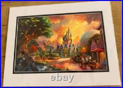 Walt Disney World Parks Thomas Kinkade Four Parks One World Print 14x18 Art